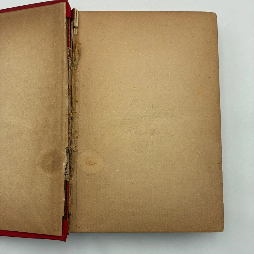 Antique The Poetical Works of Sir Walter Scott Hurst & Co Red Gilt Floral 1887